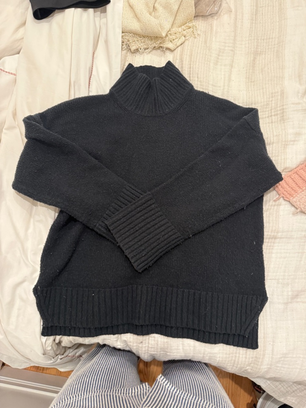 Abercrombie & Fitch Black Mock Turtleneck Sweater
